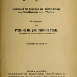 Publicación "Feddes Repert. Spec. Nov. Regni Veg. (1943-1964) Feddes Repertorium specierum novarum regni vegetabilis. Zeitschrift für systematische Botanik"