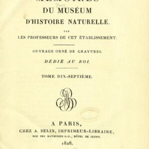 Publicación "Mém. Mus. Hist. Nat. (1821) Mémoires du Muséum d’Histoire Naturelle"