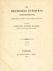 Obra "Rich., De Orchid. Eur. (1817) De Orchideis Europaeis annotationes"