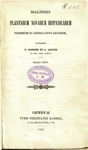 Diagnoses boiss reut