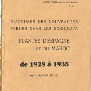 Obra "Sennen, Diagn. Pl. Nouv. (1928-1935) Diagnoses des Nouveautés de la Flore d'Espagne et du Maroc"