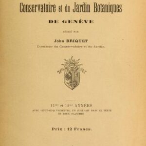 Publicación "Annuaire Conserv. Jard. Bot. Genève (1897-1922) Annuaire du Conservatoire et du Jardin botaniques de Genève"